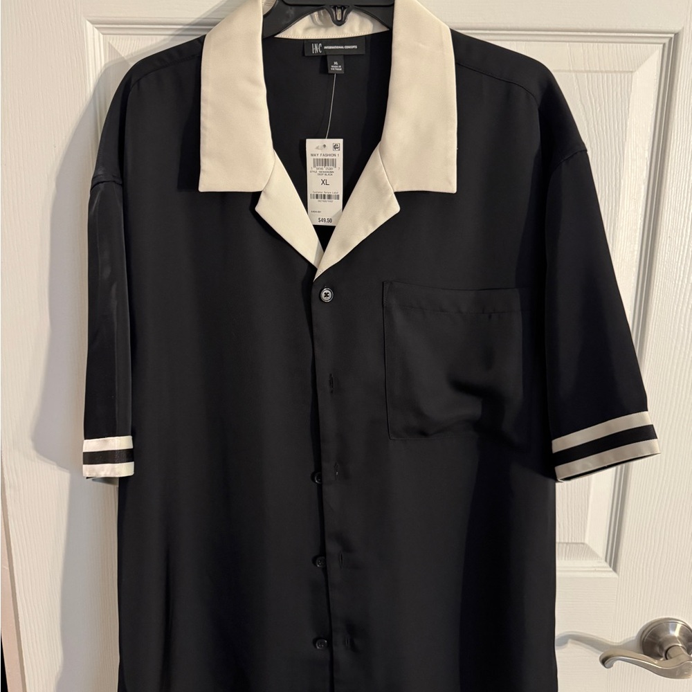 INC Stylish Men's Black and White Shirt